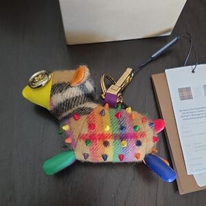 Burberry Check Pattern Keychain with Colorful Accents